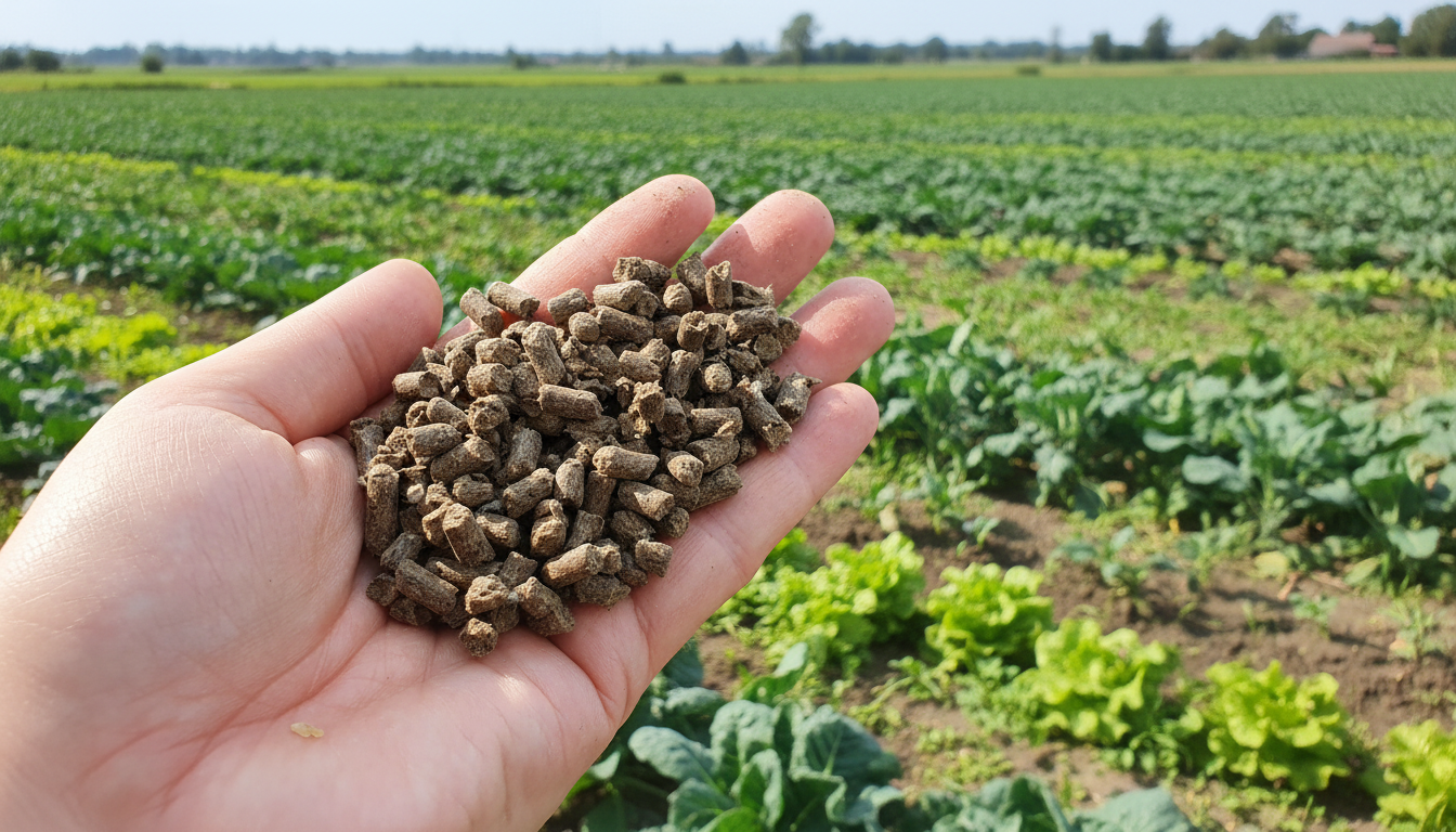 Schafwoll Bio-Dünger in Hand 2